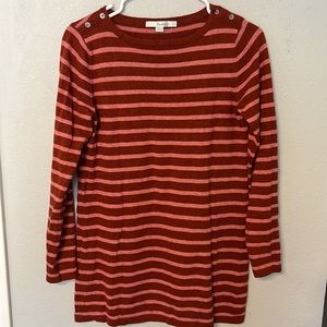 Boden pink and burgundy striped lightweight sweater. Size 6